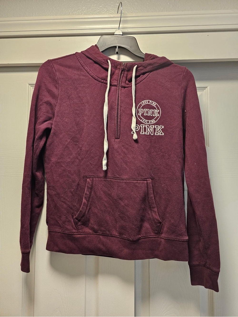 Victoria's Secret PINK Maroon Half-Zip Hoodie